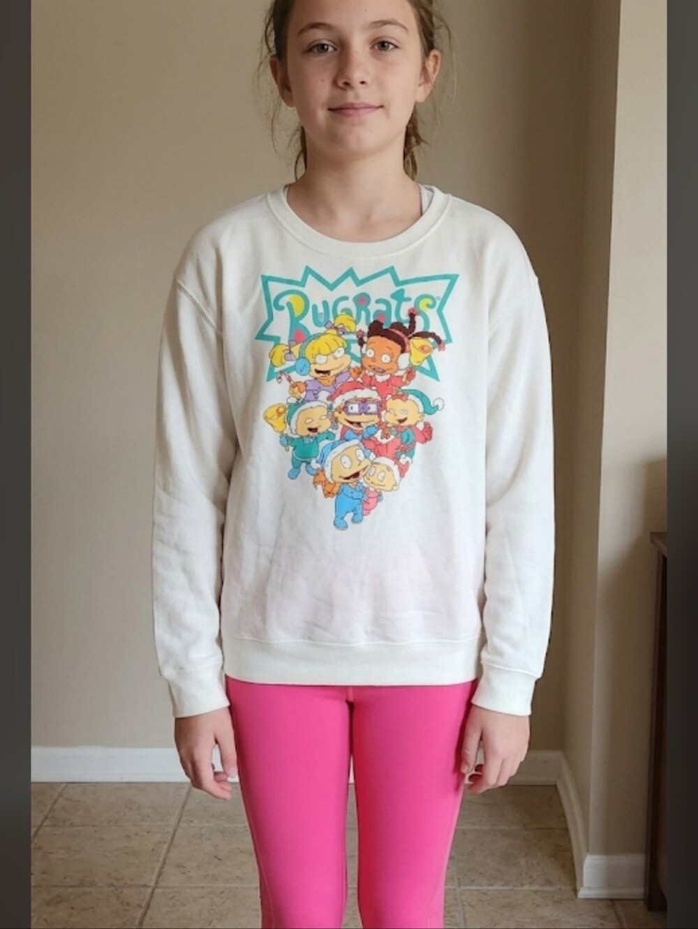 New Rug Rats white sweatshirt kids XL Nickelodeon